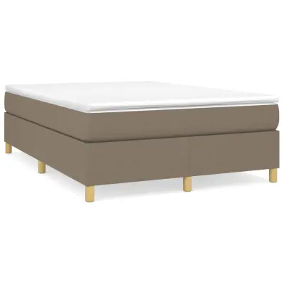 vidaXL Box spring postelja z vzmetnico taupe 140x190 cm blago