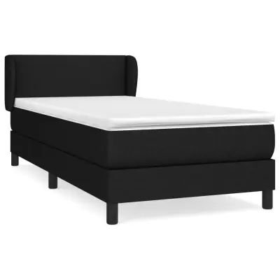 vidaXL Box spring postelja z vzmetnico črn 90x190 cm blago