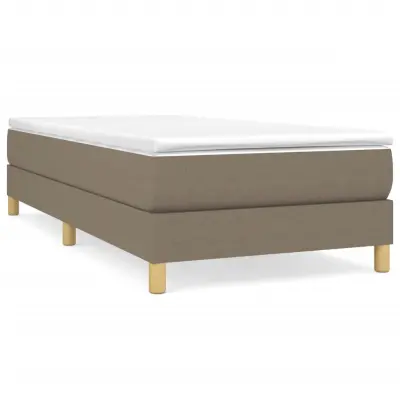 vidaXL Box spring postelja z vzmetnico taupe 90x190 cm blago