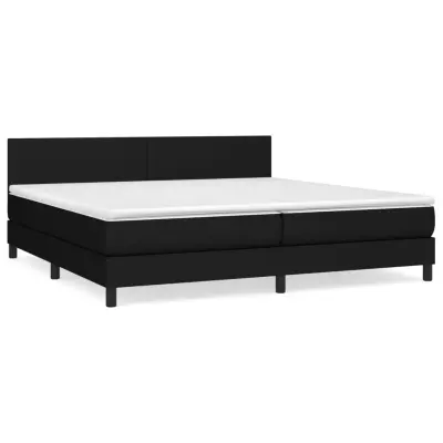 vidaXL Box spring postelja z vzmetnico črn 200x200 cm blago