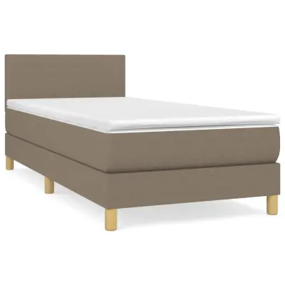 vidaXL Box spring postelja z vzmetnico taupe 80x200 cm blago