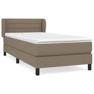vidaXL Box spring postelja z vzmetnico taupe 90x190 cm blago