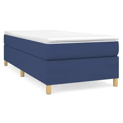 vidaXL Box spring postelja z vzmetnico moder 80x200 cm blago