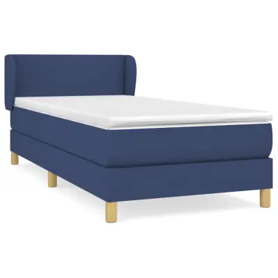 vidaXL Box spring postelja z vzmetnico modra 80x200 cm blago