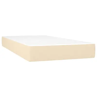 vidaXL Vzmetnica z žepkasto vzmetjo krem 90x190x20 cm blago