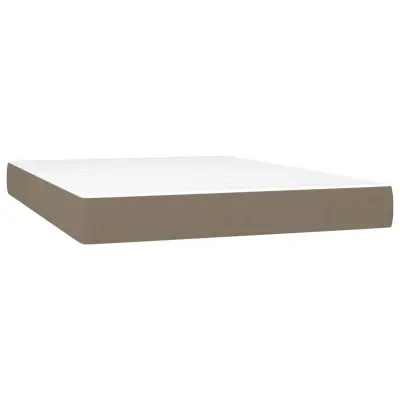 vidaXL Vzmetnica z žepkasto vzmetjo taupe 140x190x20 cm blago