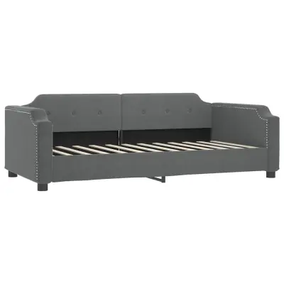 vidaXL Raztegljiva postelja temno siva 80x200 cm blago