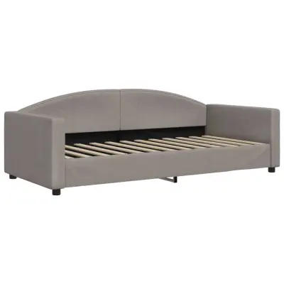 vidaXL Raztegljiva postelja taupe 90x200 cm blago