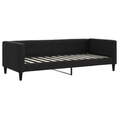 vidaXL Raztegljiva postelja črna 80x200 cm blago