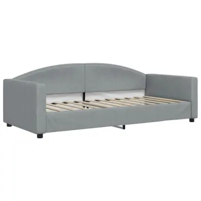vidaXL Raztegljiva postelja svetlo siva 90x200 cm blago