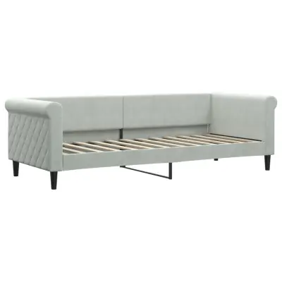 vidaXL Raztegljiva postelja svetlo siva 80x200 cm žamet