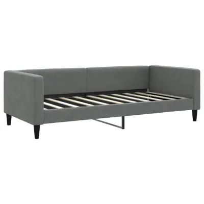 vidaXL Raztegljiva postelja temno siva 90x190 cm blago