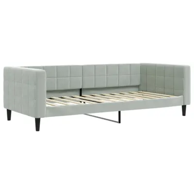 vidaXL Raztegljiva postelja svetlo siva 90x200 cm žamet