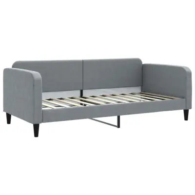 vidaXL Raztegljiva postelja svetlo siva 90x200 cm blago