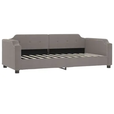 vidaXL Raztegljiva postelja taupe 90x200 cm blago