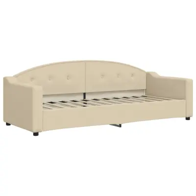 vidaXL Raztegljiva postelja krem 80x200 cm blago