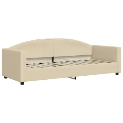 vidaXL Raztegljiva postelja krem 80x200 cm blago
