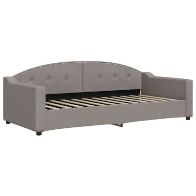 vidaXL Raztegljiva postelja taupe 90x200 cm blago