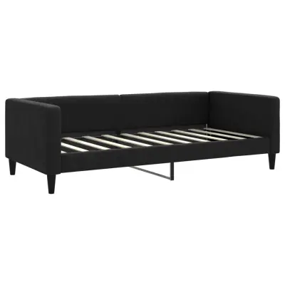 vidaXL Raztegljiva postelja črna 90x190 cm blago
