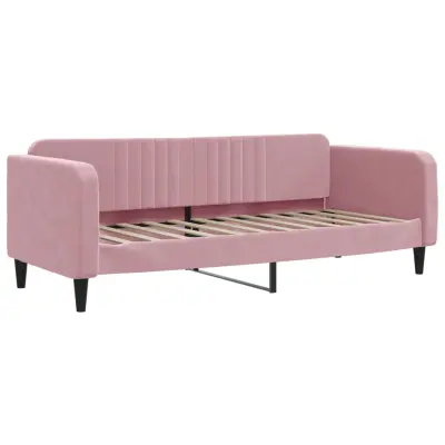 vidaXL Raztegljiva postelja roza 80x200 cm žamet