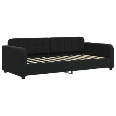 vidaXL Raztegljiva postelja črna 90x190 cm žamet