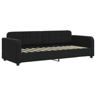 vidaXL Raztegljiva postelja črna 80x200 cm žamet