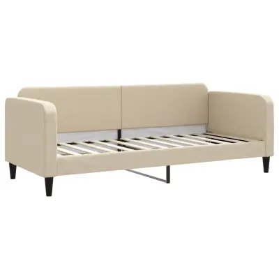 vidaXL Raztegljiva postelja krem 80x200 cm blago