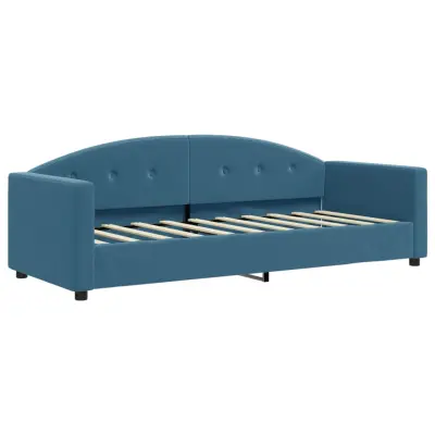 vidaXL Raztegljiva postelja modra 80x200 cm žamet
