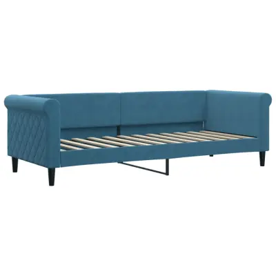 vidaXL Raztegljiva postelja modra 80x200 cm žamet