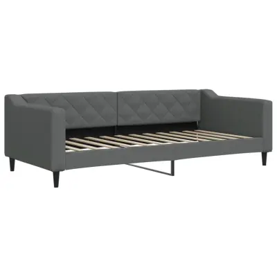 vidaXL Raztegljiva postelja temno siva 90x200 cm blago