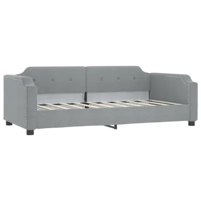 vidaXL Raztegljiva postelja svetlo siva 90x200 cm blago