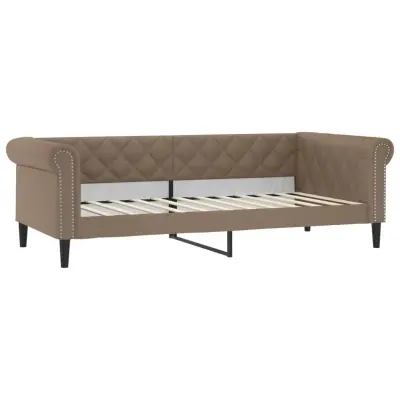 vidaXL Raztegljiva postelja kapučino 90x200 cm umetno usnje