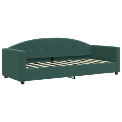vidaXL Raztegljiva postelja temno zelena 80x200 cm žamet