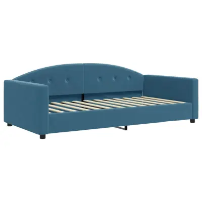vidaXL Raztegljiva postelja modra 100x200 cm žamet