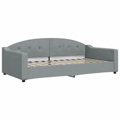 vidaXL Raztegljiva postelja svetlo siva 100x200 cm blago