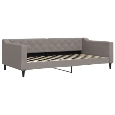 vidaXL Raztegljiva postelja taupe 100x200 cm blago
