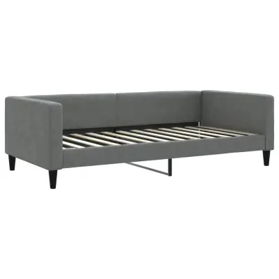 vidaXL Raztegljiva postelja temno siva 100x200 cm blago