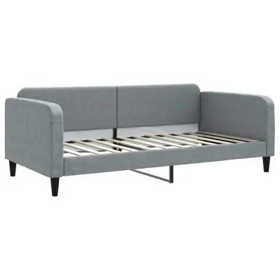 vidaXL Raztegljiva postelja svetlo siva 100x200 cm blago