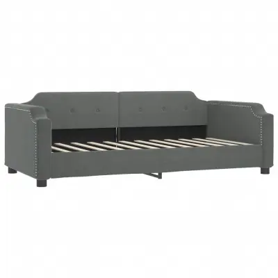 vidaXL Raztegljiva postelja temno siva 90x190 cm blago