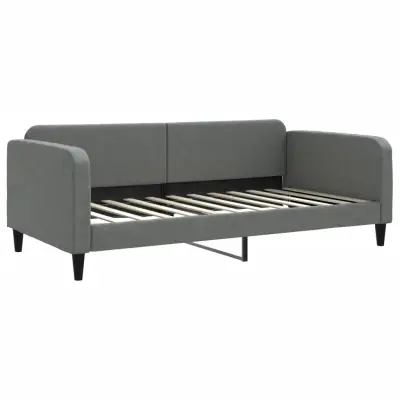 vidaXL Raztegljiva postelja temno siva 100x200 cm blago