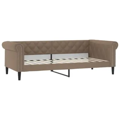 vidaXL Raztegljiva postelja kapučino 80x200 cm umetno usnje