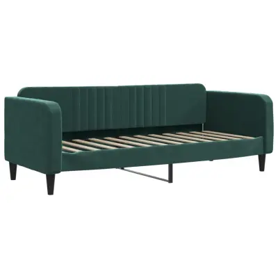 vidaXL Raztegljiva postelja temno zelena 80x200 cm žamet