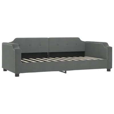 vidaXL Raztegljiva postelja temno siva 90x200 cm blago