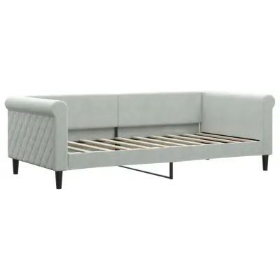 vidaXL Raztegljiva postelja svetlo siva 90x190 cm žamet