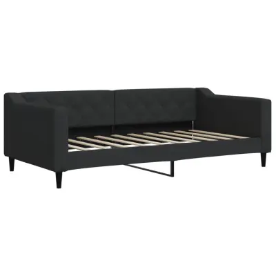 vidaXL Raztegljiva postelja črna 90x190 cm blago
