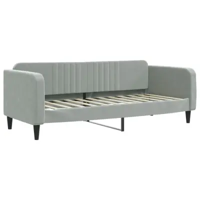 vidaXL Raztegljiva postelja svetlo siva 80x200 cm žamet
