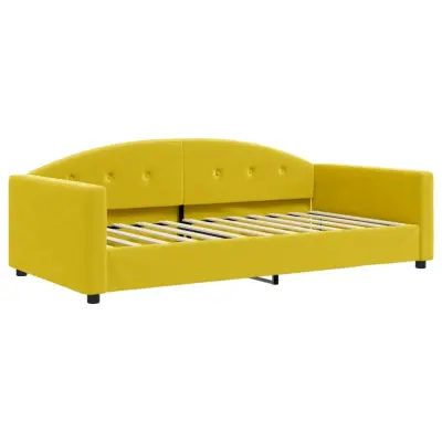 vidaXL Raztegljiva postelja rumena 100x200 cm žamet