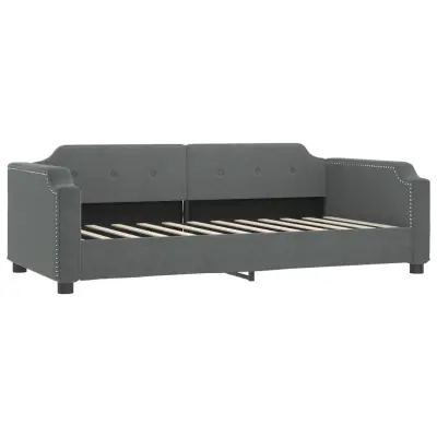 vidaXL Raztegljiva postelja temno siva 100x200 cm blago