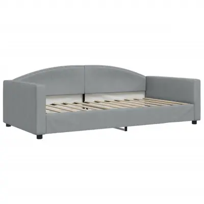 vidaXL Raztegljiva postelja svetlo siva 100x200 cm blago