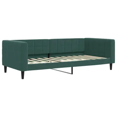 vidaXL Raztegljiva postelja temno zelena 90x200 cm žamet